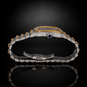 Reloj de Lujo para Hombre con Diamantes Moissanite, Cuarzo, Correa de Acero Inoxidable, Esfera Analógica, Visualización de Fecha y Cierre Plegable - Product Image 2