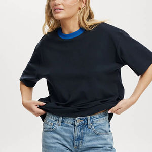 Camiseta de Verano para Mujer, de Alta Calidad, Cuello Redondo, Suave, Transpirable, Holgada, de Algodón, para Chicas - Product Image 6