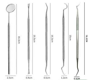 CE Certified Stainless Steel Tooth Care <b>Plaque</b> <b>Remover</b> Set Ergonomic Grip 5 Jaw Positions Deep Cleaning Mirror Dental Picks - Product Image 4