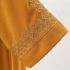Abayas de Poliéster de Color Personalizado, Fabricantes de Abayas Abiertas de Lujo para Mujer, Venta al Por Mayor, Dos Piezas, Bordadas, Estilo Musulmán - Product Image 5