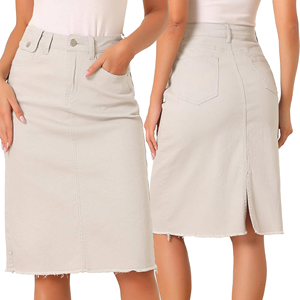 Jupe crayon moulante mi-longue pour femme, taille haute, extensible, coupe ajustée, pour le bureau et les occasions décontractées - Product Image 3