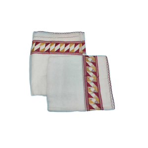 Best Quality African Emma Sudanese Arabia Designer Turban Woven Plain Anti-Pill Medium Weight Jacquard Embroidered <b>White</b> Scarf - Product Image 2