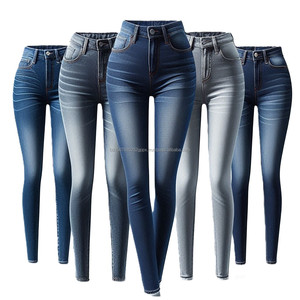 Pantalones vaqueros elásticos de cintura alta con bolsillos sólidos con estilo para mujer, pantalones vaqueros cómodos mixtos de algodón y LICRA ajustados de estilo informal - Product Image 4