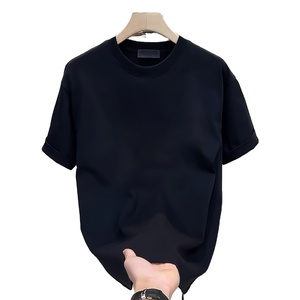 OEM personalizado impreso bordado logotipo diseño algodón de gama alta de manga corta de los hombres de color sólido camiseta - Product Image 1