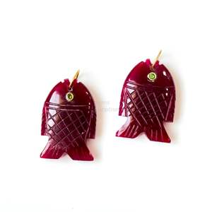 จี้รูปปลาทับทิม AAA เงินแท้ 925 สร้อยคอพลอยทำมือ แกะสลักด้วยมือ คริสตัลบำบัด เครื่องประดับแฟชั่นหรูหรา - Product Image 3