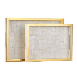 Elegant Natural Wood Mother Of Pearl Inlay Serving <b>Tray</b> Handmade For <b>Tea</b> Coffee Breakfast And Home Decoration - Product Image 3