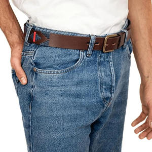 Ceinture polo traditionnelle en cuir robuste et tissu tressé à la main pour un style décontracté et équestre confortable. - Product Image 2