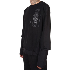 เสื้อยืดพิมพ์ลายแขนยาวคุณภาพสูงทรงโอเวอร์ไซส์สำหรับผู้ชาย ผ้าฝ้ายสองชั้น แขนยาวสองชั้น - Product Image 5