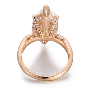 Moissanite Marquise Cut Statement <b>Ring</b> Rose <b>Gold</b> Luxury Solitaire Engagement <b>Cocktail</b> Jewelry Sparkling Bridal Gift - Product Image 3