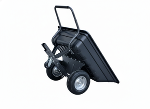 Chariot à benne basculante Caldwell, capacité 350 kg, remorque pour ferme et jardin - Roues en PU anti-crevaison de 16 pouces ou roues pneumatiques robustes à 4 plis - Product Image 3