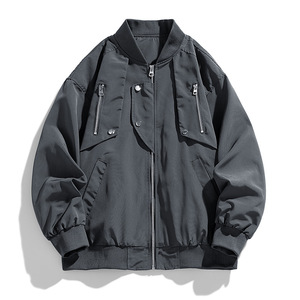 Zipper <b>Jacket</b> Casual Outdoor Bomber <b>Jacket</b> Hot Sell Patched Flight for Men Nylon Flight Bomber <b>Jacket</b> for Men Custom Logo - Product Image 4