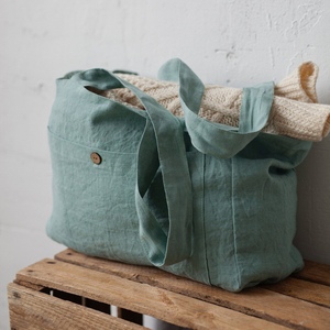 EcoDari Premium Eco Friendly Fashion Letter Pattern Reusable Cotton Tote <b>Bag</b> with Woven Shoulder Handle for Grocery & Daily Use - Product Image 2