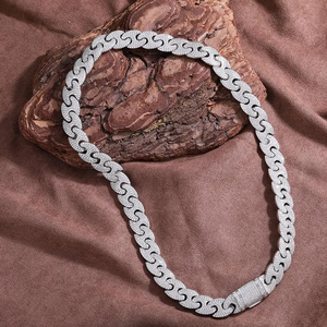 Cadena cubana Iced Out con diamantes de moissanita, plata 925, collar de lujo estilo hip hop, joyería llamativa para hombre - Product Image 3