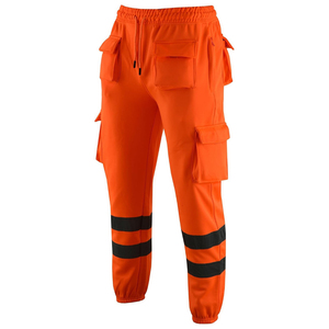 Pantalones Jogger Cargo Reflectantes de Alta Visibilidad para Hombre, Pantalones de Trabajo de Seguridad, Multibolsillos, Cintura Elástica, OEM - Product Image 5