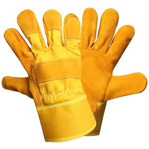 TOP Quality Safety Leather Working <b>Gloves</b> Cow Leather Cotton for Garden Protective Hand Arm Protection <b>Gloves</b> - Product Image 1