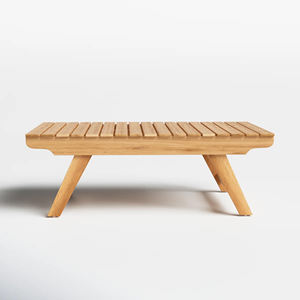 Table basse en teck moderne haut de gamme pour l'extérieur, villa, cour, balcon, jardin, table basse ronde - Nicola - Product Image 2