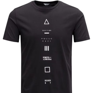 Camiseta de hombre con estampado de algodón 100% personalizado de alta calidad, camiseta negra con cuello redondo, diseño informal, 50 colores, Camiseta estampada con MOQ bajo en stock - Product Image 2