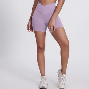 Shorts de Yoga de Cintura Alta para Mujer, Tres Cuartos, Satinados, con Bolsillos, Color Sólido, para Primavera/Verano, Fitness, Deportes, Ejercicio, Running - Product Image 4