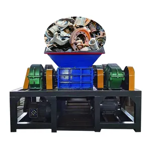 Máquina trituradora de eixo duplo S400 para reciclagem de pneus de carros, caixa de espuma e garrafas, cartão de papelão e plástico