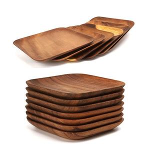 Plateau de service carré en bois d'acacia 15/20/25 cm, plat en bois minimaliste et durable pour les aliments et les apéritifs - Product Image 4