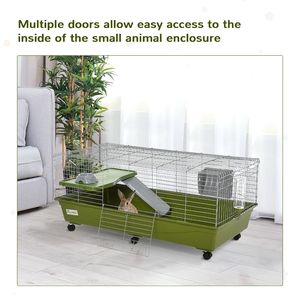 Jaula para Animales Pequeños de 47 Pulgadas para Chinchillas y Cobayas, Casa para Mascotas con Plataforma, Rampa, Plato para Comida, Ruedas y Botella de Agua - Product Image 6