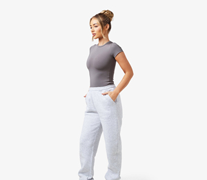 Vente directe usine – Pantalon de jogging taille haute décontracté pour femme avec poches - Product Image 5