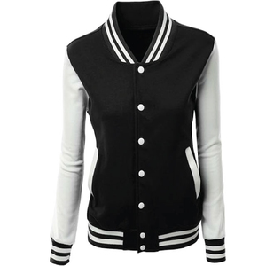 Customized Winter Baseball <b>Jacket</b> <b>Women</b> Woolen Varsity Coat Chenille <b>Embroidered</b> Pattern Casual Leather Horn Button OEM Supply - Product Image 6