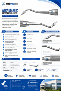 Cincel Restaurador Dental Atraumático Premium, Instrumento Dental de Acero Inoxidable de Grado Médico, OEM Zetomed Pro - Product Image 2