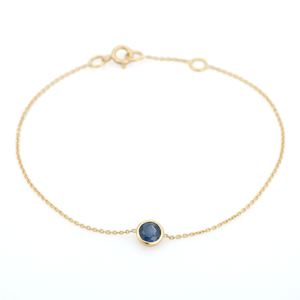 Pulsera de Oro Sólido de 14K con Zafiro Azul Engastado en Bisel, Precio Mayorista de Fábrica, Joyería Apilable para Uso Diario, Proveedor - Product Image 6