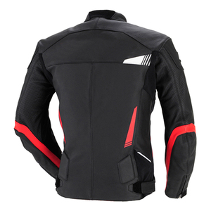 Chaqueta de Motociclista de PU para Hombre, Color Negro, Blanco y Rojo, Manga Larga, Resistente al Viento, para Todas las Estaciones, Ropa de Carreras - Product Image 4
