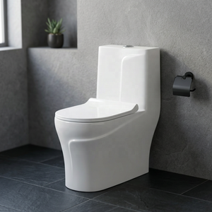 Ensemble WC monobloc en céramique avec siphon en P pour hôtel, moderne et économique, vente en gros - Product Image 1