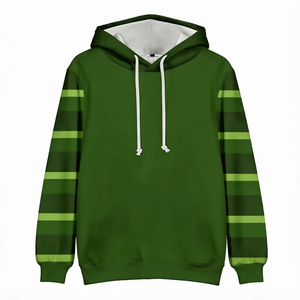 Sweat à capuche pour homme avec logo personnalisé, manches rayées, en polaire chaude, décontracté, épais, pour l'hiver et les activités sportives en extérieur - Product Image 1
