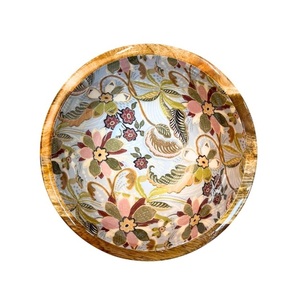 Wholesale Price Modern Bowl Salad Serving <b>Green</b> and White Pattern Enamel Large Fruits Storage Bowl for Kitchen Home Hotel Use - Product Image 3