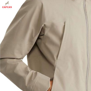 <b>Men's</b> Hooded Canvas <b>Rain</b> <b>Jacket</b> Eco-Friendly Winter Design with Front Logo Long Sleeves - Product Image 6