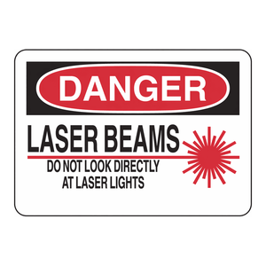 Señal de Advertencia de Haz Láser Brady Danger, 7x10 Pulgadas, Impresión UV en Aluminio para Áreas de Trabajo con Láser - Product Image 2