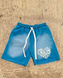 Factory Wholesale Customised 6XL Men's Acid <b>Wash</b> Sweat Shorts 100% Cotton Thick Fleece 320gsm Mid Waist Casual Style Pattern - Product Image 5