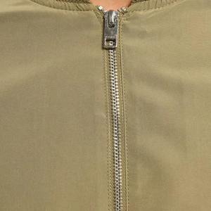 PREMIUM MEN'S KHAKI BOMBER <b>JACKET</b> <b>ZIP</b> <b>UP</b> CASUAL OUTERWEAR WITH RIBBED COLLAR CUFFS HEM SIDE <b>ZIP</b> POCKETS AND SLEEVE POCKET - Product Image 4