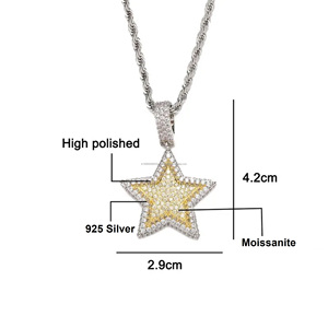 เครื่องประดับเพชรโมอิสสีเงินสเตอร์ลิง925ขัดเงาขนาด4.2ซม. 2.9ซม. สั่งทำได้ OEM ODM ขายส่งผู้ผลิตที่ยอดเยี่ยมของผู้ชาย - Product Image 6