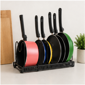 Pan Organizer <b>Rack</b> for Kitchen Cabinet Pot and Pan Holder Stand Metal Cookware & Lid <b>Storage</b> <b>Rack</b> for Countertop & Pantry - Product Image 2