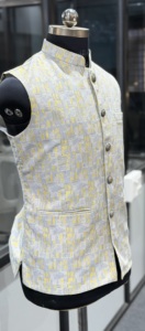 Luxury Men's <b>Silver</b> Gold Brocade Nehru <b>Jacket</b> Waistcoat Designer Modi <b>Jacket</b> Wedding Sherwani <b>Jacket</b> Kurta <b>Jacket</b> Ethnic - Product Image 3