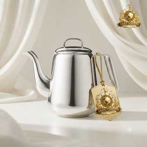 Polished Stainless Steel <b>Teapot</b> Classic Silver Tea Kettle Hotel Restaurant Server Pot - Product Image 1