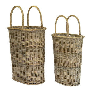 Cubo decorativo de mimbre para decoración del hogar, cestas de almacenamiento tejidas - Product Image 1