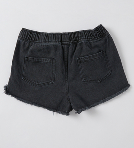 Shorts de mezclilla para mujer, personalizados, de cintura alta, transpirables, con dobladillo desgastado, color gris, color denim, lavado ácido. - Product Image 4