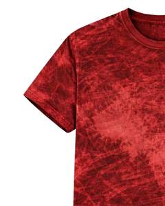 Custom Red Ice Dye T Shirt Men Round Neck Short Sleeve Cotton Casual Streetwear Vintage <b>Wash</b> Custom OEM Wholesale Tee Supplier - Product Image 4