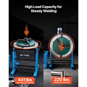 Positionneur de soudage rotatif, capacité de charge de 441 lb, table inclinable à 45/90 degrés, 0,5-5 tr/min - Product Image 2