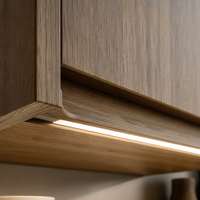 Ensemble de meubles de cuisine modernes sans poignées en bois massif écologique, modulaire, à assembler soi-même (RTA), garantie 5 ans et plus pour appartement