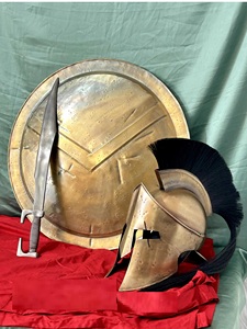 Casco y escudo espartanos con espada, disfraz de guerrero griego, disfraz del rey Leónidas para cosplay, disfraz de metal. - Product Image 3