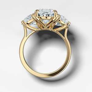 3 CT Oval IGI Lab Grown Diamond Three Stone <b>Ring</b> 10K 14K 18K Solid Gold 925 Silver Half <b>Moon</b> Accent Engagement <b>Ring</b> Wholesale - Product Image 5