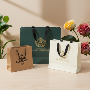 Eco-Friendly Recyclable Christmas <b>Wrapping</b> <b>Paper</b> Bags Luxury Glossy Lamination <b>Paper</b> Bags Custom Logo for Holiday Supermarket - Product Image 2