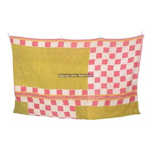 Couvre-lit Kantha vintage fait main indien, couvre-lit Kantha, ensemble de literie Kantha, jeté lourd indien réversible cousu à la main - Product Image 4